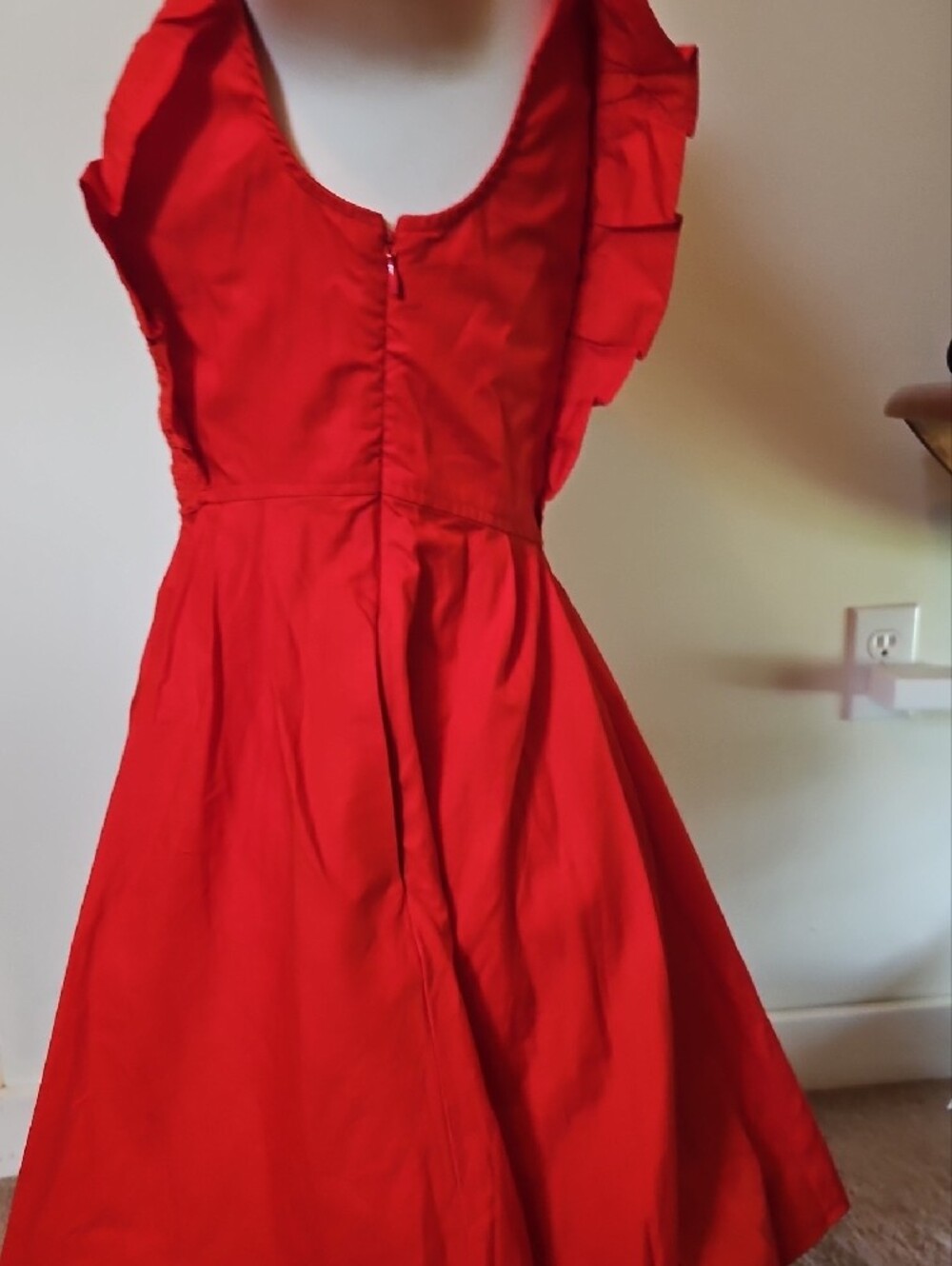 Free PEOPLE Red/orange Ruffled Crochet Bodice Dress - Picture 4 of 9